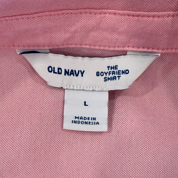 Old Navy Boyfriend (oversized) button down. Sz L, pink, & so versatile! - Picture 3 of 7